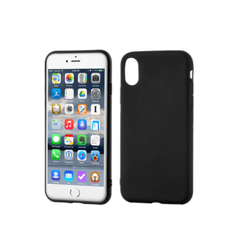 HDD Soft Matt Slim Silikon-Tasche für iPhone  X / Xs schwarz