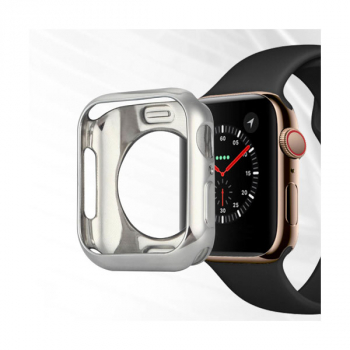 DUX DUCIS 2x Silikon TPU Schutzhülle für Apple Watch 4 44mm silber und transparent