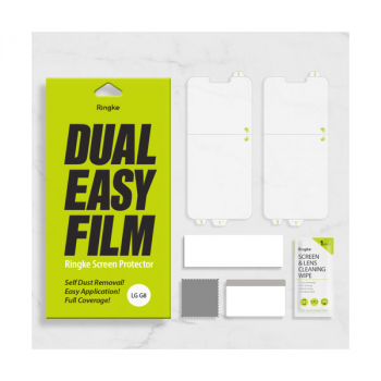 Ringke Dual Easy Film - Einfache Staubentfernung - Full Cover Displayschutz Folie für LG G8 ThinQ