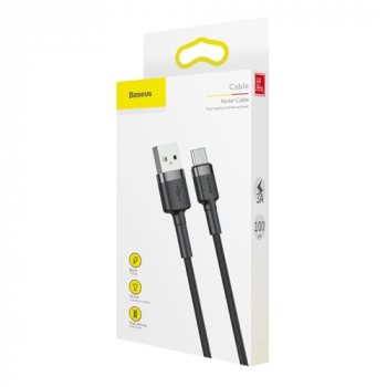 Baseus Cafule USB / Type-C Ladekabel/Datenkabel Nylon geflochten - QC3.0 1,5A - schwarz/grau (1M)