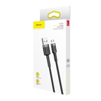 Baseus micro USB Datenkabel/Ladekabel, Nylon Geflochten schwarz (1m)