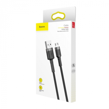 Baseus micro USB Datenkabel/Ladekabel, Nylon Geflochten schwarz (3m)