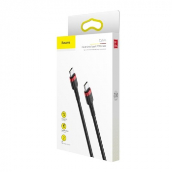 Baseus Cafule Ladekabel/Datenkabel Nylon geflochten USB-C PD / USB-C PD,  PD2.0 -  60W 20V 3A QC3.0 - schwarz/rot (2M)