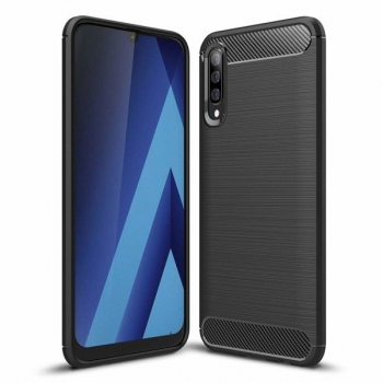 Carbon Flexibel Silikon-Tasche für Samsung Galaxy A41 schwarz