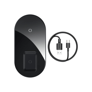 Baseus Simple Pro 2in1 Kabelloses Ladegerät für Telefon, AirPods 15W schwarz