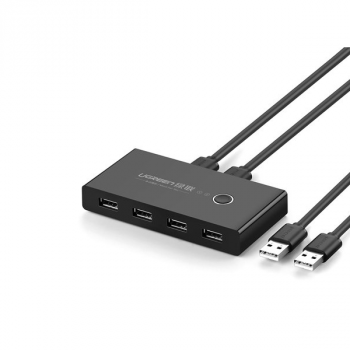 Ugreen USB HUB Schalter 4x USB 2.0 auf zwei Computer schwarz