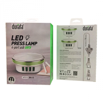 Durata Home Charger + Led Press Nachtlampe 4 x USB-Port