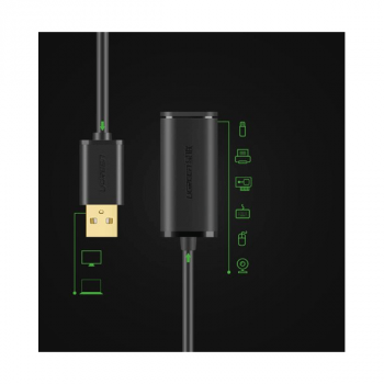 Ugreen Aktivkabel USB 2.0 Verlängerungskabel 480 Mbit/s schwarz (5m)