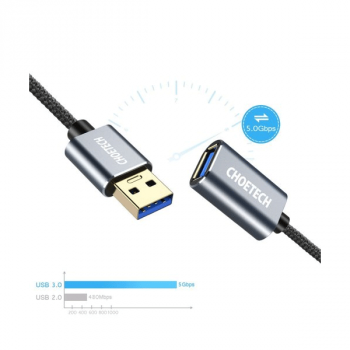 Choetech USB 3.0 (männlich) - USB 3.0 (weiblich) Kabelverlängerung grau (2m)