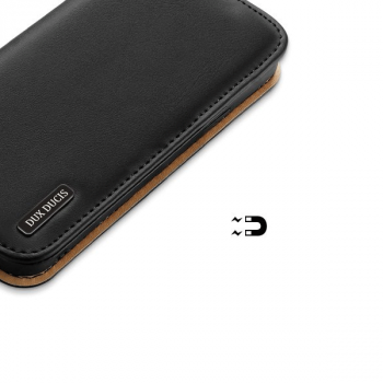 Dux Ducis Hivo Echtleder Flip Wallet mit Kartenfach für Apple iPhone 13 mini Schwarz