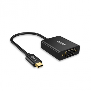 Choetech Einweg-Steckeradapter HUB USB Typ C auf VGA schwarz (HUB-V01)