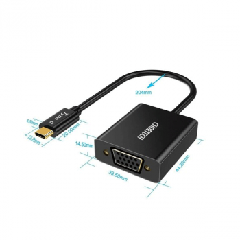 Choetech Einweg-Steckeradapter HUB USB Typ C auf VGA schwarz (HUB-V01)