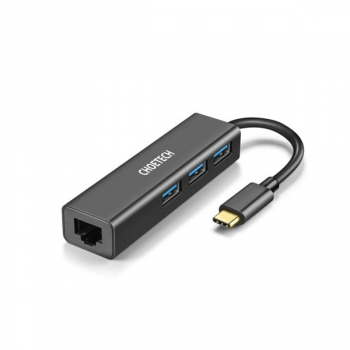 Choetech Multifunktions-HUB 4in1 USB Typ C 3x USB 3.0 / Ethernet RJ-45 grau (HUB-U02BK)