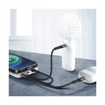 Joyroom 3in1 USB Kabel - Lightning / USB Typ C / Micro USB 3.5A (15cm) schwarz (S-01530G9)