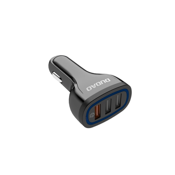 Dudao Multi KFZ-Ladegerät Quick Charge Schnelladegerät 3.0 QC3.0 2.4A 18W 3x USB Schwarz (R7S)