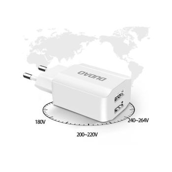 Dudao Netz-Ladegerät 2x USB 5V / 2.4A + Lightning Ladekabel, weiß (A2EU)