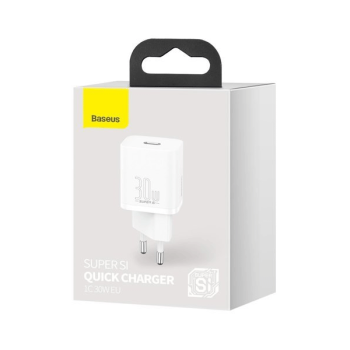 Baseus Super Si 1C Schnellladegerät USB-C 30W Power Delivery Quick Charge weiss