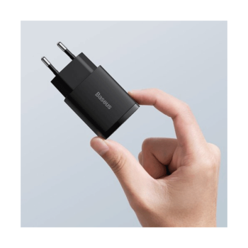 Baseus Compact Fast USB-A + USB-C Ladegerät 20W 3A Power Delivery Quick Charge 3.0 schwarz