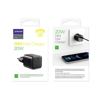 Joyroom Smart Design Schnellladegerät USB-C 20W Power Delivery Quick Charge 3.0 AFC schwarz (L-P202)