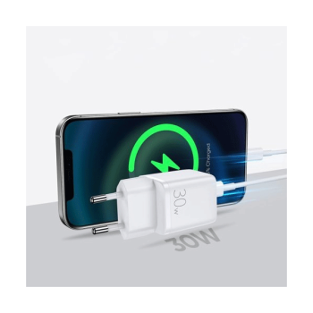 Joyroom Ladegerät USB-A + USB-C 30W Power Delivery QuickCharge 3.0 AFC FCP weiß (L-QP303)