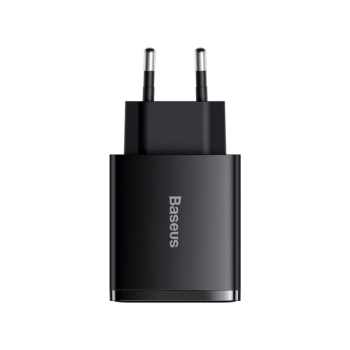 Baseus Compact Schnellladegerät USB-C + 2x USB-A 30W 3A Power Delivery Quick Charge schwarz