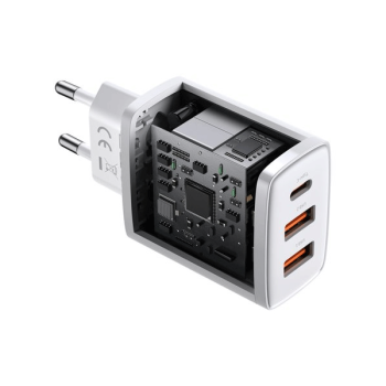 Baseus Compact Schnellladegerät USB-C + 2x USB-A 30W 3A Power Delivery Quick Charge weiss