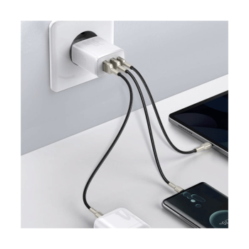 Baseus Compact Schnellladegerät USB-C + 2x USB-A 30W 3A Power Delivery Quick Charge weiss