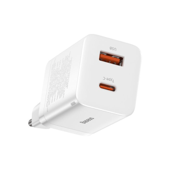 Baseus Super Si Pro USB-A / USB-C Schnellladegerät 30W Power Delivery weiß (CCSUPP-E02)