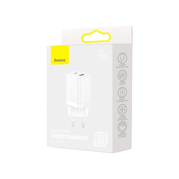 Baseus Super Si Pro USB-A / USB-C Schnellladegerät 30W Power Delivery weiß (CCSUPP-E02)