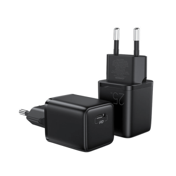 Joyroom mini Schnellladegerät USB-C PD 25W Netz-Adapter inkl, USB Typ-C zu Typ-C Ladekabel, schwarz