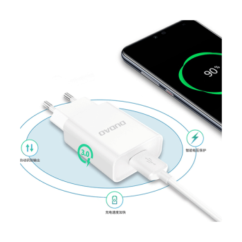 Dudao USB-Ladegerät QC3.0 12W + Lightning Ladekabel 1m, weiss (A3EU)