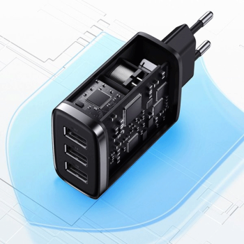 Baseus Compact Ladegerät 3x USB-A 17W schwarz (CCXJ020101)