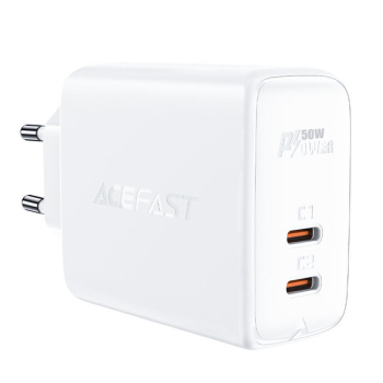 Acefast A29 PD50W GaN (USB-C + USB-C) Dual-Port-Ladegerät weiss