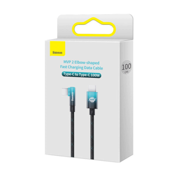 Baseus MVP Winkel-Stecker Power Delivery 100W 5A USB Type-C zu USB Type-C 1 m blau (CAVP000621)