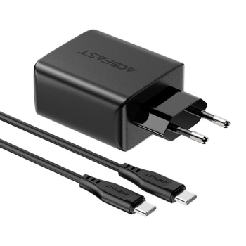 Acefast 2in1 Ladegerät 2 x USB Type-C / USB 65W, PD, QC 3.0, AFC, FCP (inkl. Kabel) weiss