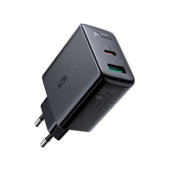 Acefast Netz-Ladegerät USB Typ C / USB 32W, PPS, PD, QC 3.0, AFC, FCP schwarz (A5 schwarz)