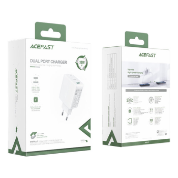 Acefast Netz-Ladegerät USB Typ C / USB 32W, PPS, PD, QC 3.0, AFC, FCP weiss (A5 weiss)