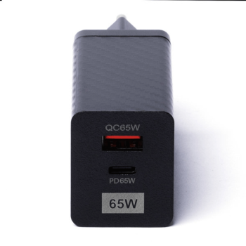 Wozinsky 65W GaN-Ladegerät USB-A + USB-C Anschluss unterstützt QC 3.0 PD schwarz