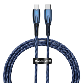 Baseus Glimmer Series Schnellladekabel USB-C zu USB-C 480Mb/s PD 100W blau (1m)