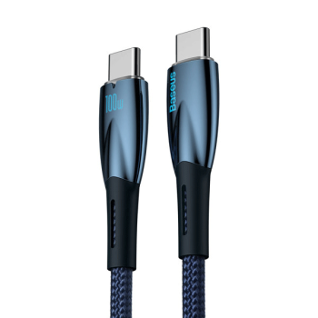 Baseus Glimmer Series Schnellladekabel USB-C zu USB-C 480Mb/s PD 100W blau (1m)