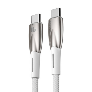 Baseus Glimmer Series Schnellladekabel USB-C zu USB-C 480Mb/s PD 100W weiss (1m)