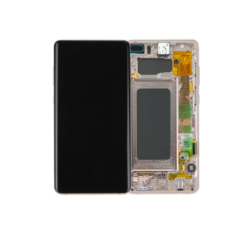 Samsung Galaxy S10 Plus SM-G975F LCD Display inkl. Rahmen, Keramik Weiß (GH82-18834J / GH82-18849J)