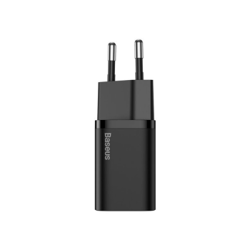 Baseus Super Si mini Schnellladegerät 1C 25W inkl. Kabel (1m) Typ-C zu Typ-C 3A schwarz (TZCCSUP-L01