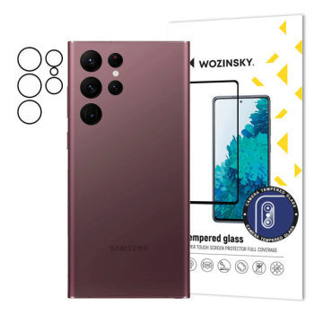 Wozinsky Full Kameraglas Schutz 9H Panzerglas für Samsung Galaxy S22 Ultra, schwarz