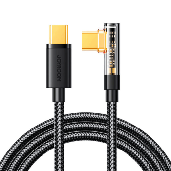 Joyroom USB-C Kabel gewinkelt zu USB C für schnelles Aufladen und Datenübertragung 100W schwarz 1,2m