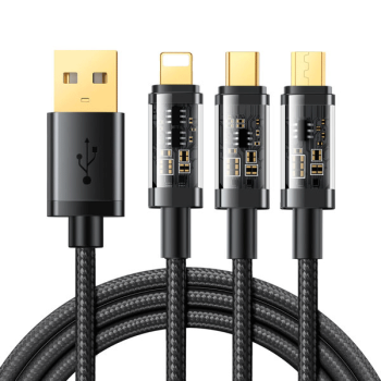 Joyroom 3in1 USB Ladekabel - USB Type C / Lightning / Micro USB - 3.5 A schwarz 1.2m (S-1T3015A5)