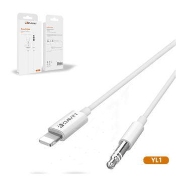 DAVIN YL1 Lightning zu 3.5mm Klinke Aux Audio Adapter Jack, weiss