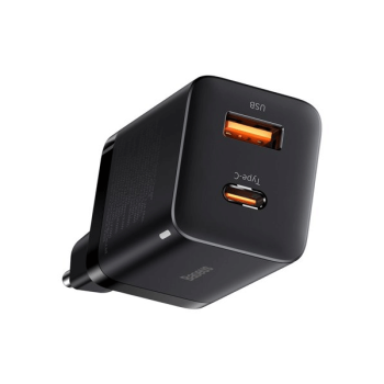 Baseus Super Si Pro Schnellladegerät USB-A / USB-C 30W Power Delivery Quick Charge schwarz