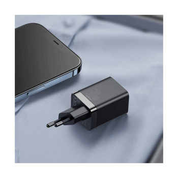 Baseus Super Si Pro Schnellladegerät USB-A / USB-C 30W Power Delivery Quick Charge schwarz