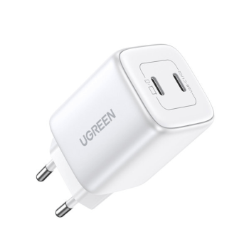 UGREEN Schnellladegerät GaN 2 x USB-C Anschluss 45W QC PD, weiß (CD294)